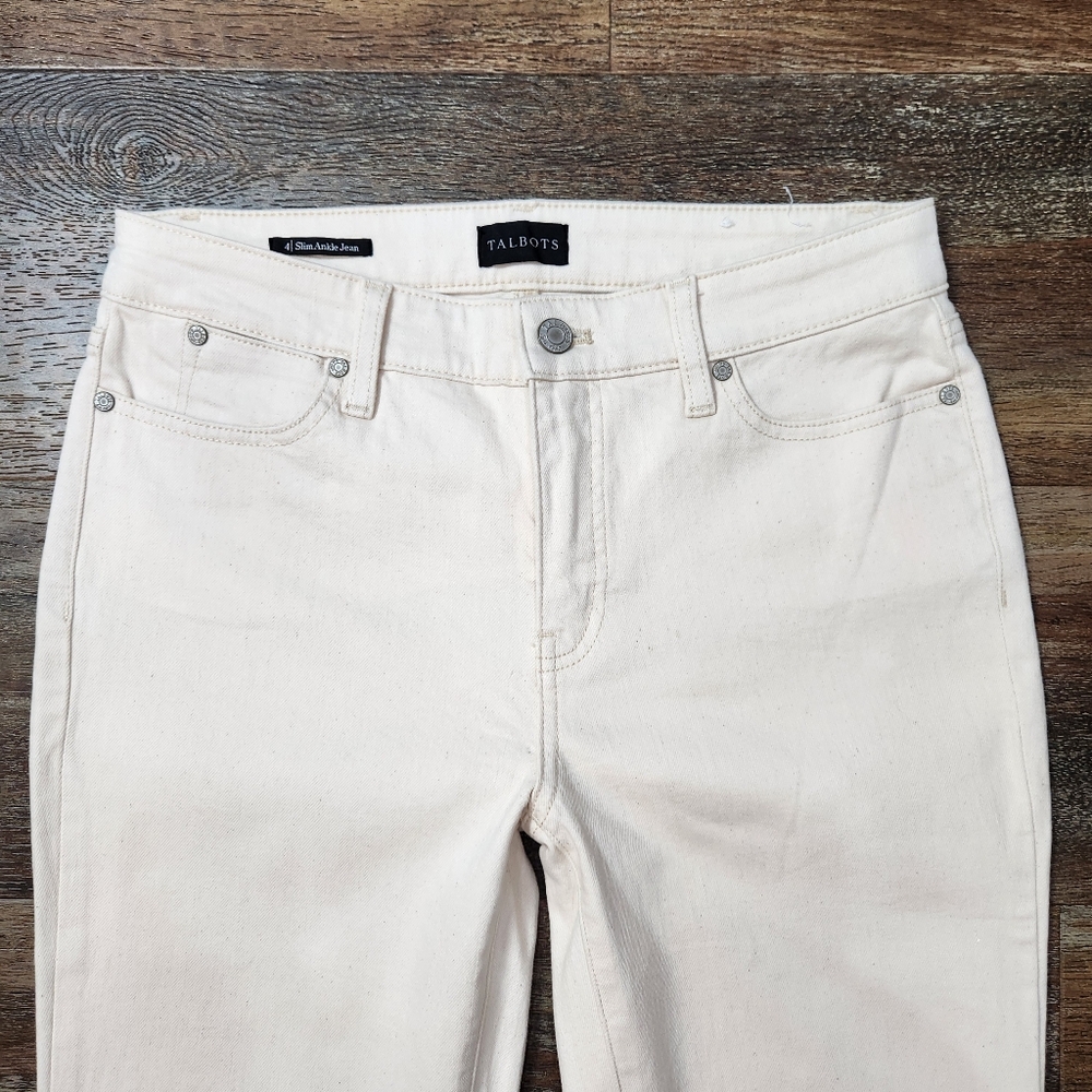 Talbots Slim Ankle Jeans Size 4 - Natural Color - Picture 5 of 11